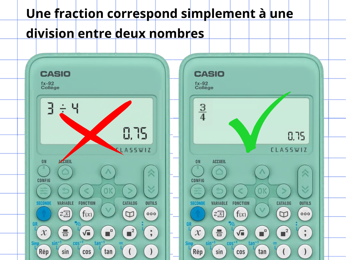 IMAGE 1-Comment faire une fraction sur une calculatrice scientifique